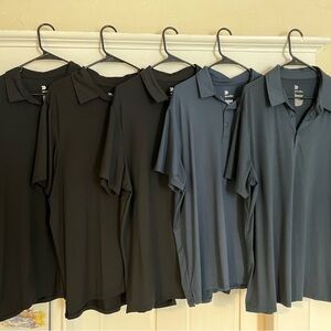 All In Motion Men's Polo Shirts (5) - Black and Blue